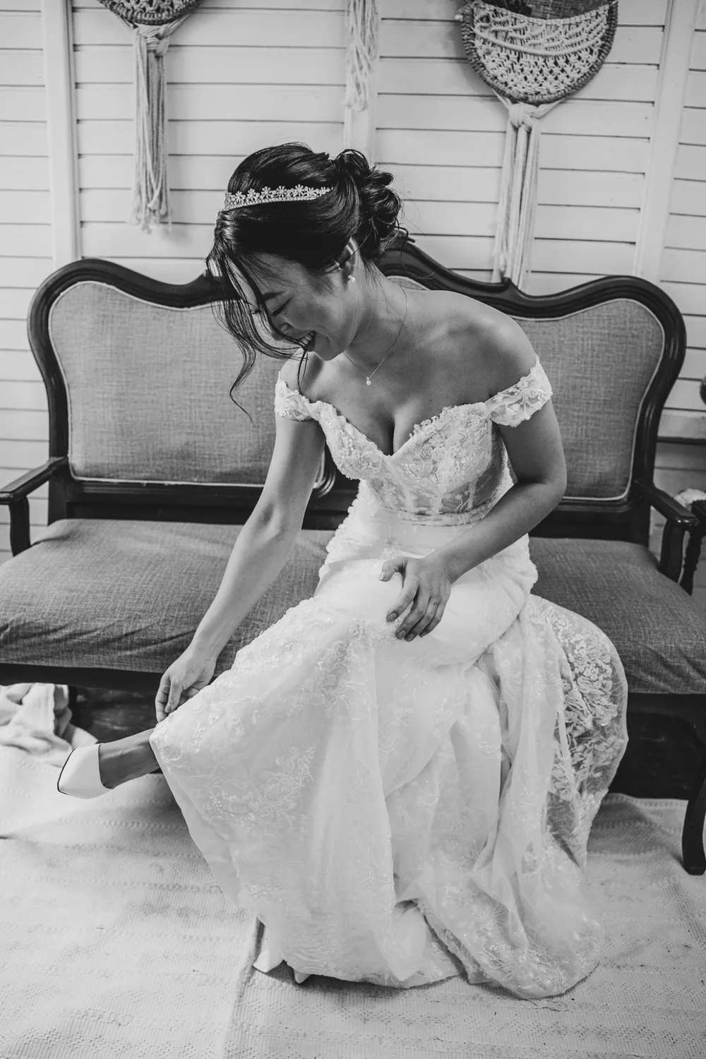 Making of da noiva em preto e branco